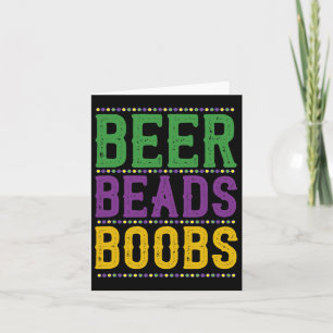 Beer Beads Breast Carnival Parade Gift Funny Mardi Card