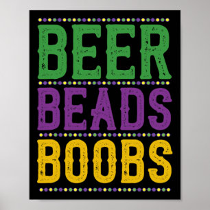 Beer Beads Breast Carnival Parade Gift Funny Mardi Poster