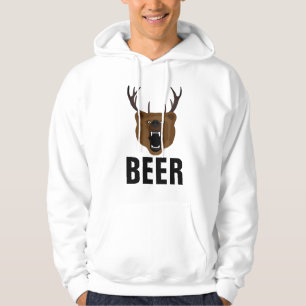 BEER BEAR with Antlers T-Shirts, Funny Hoodie