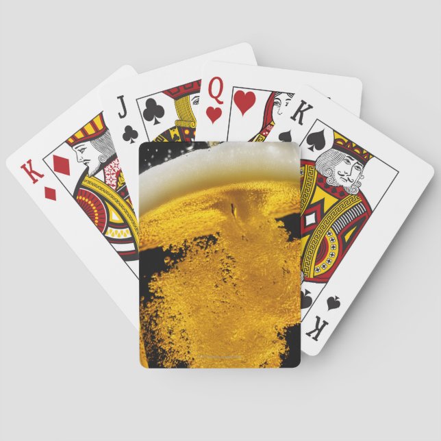 Beer been poured into glass playing cards (Back)