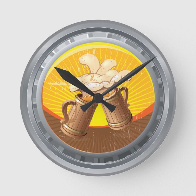 Beer Bier Bottle Cap Wall Clock (Front)