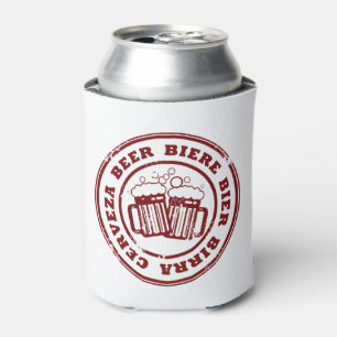 Beer, Biere, Bier, Birra, Cervzea Stamp Can Cooler