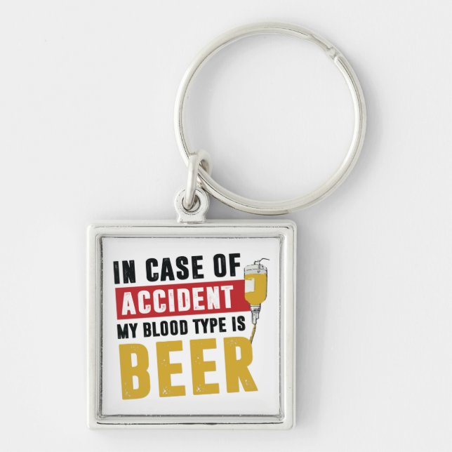 Beer blood type keychain (Front)