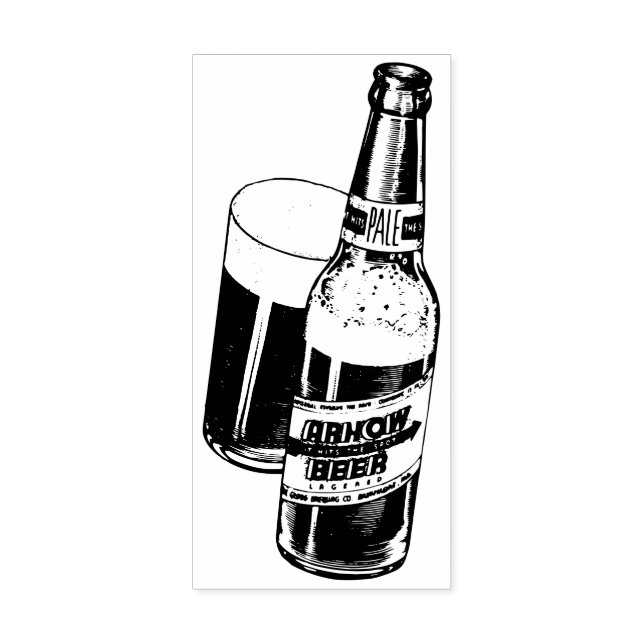 Beer bottle and glass rubber stamp (Imprint)