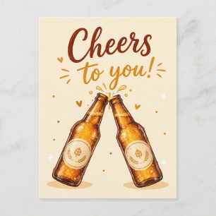 Beer Bottle Birthday Celebration Postcard