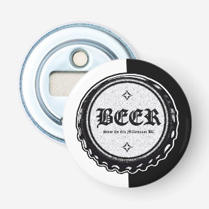 BEER - Bottle Cap Black and White Opener