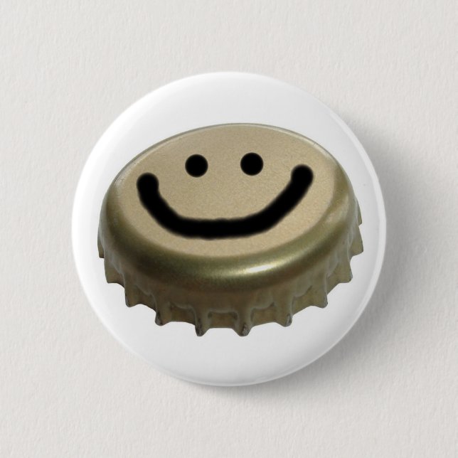 Beer Bottle Cap Face 2 Inch Round Button (Front)