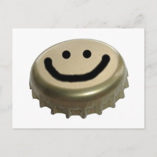 Beer Bottle Cap Face Postcard