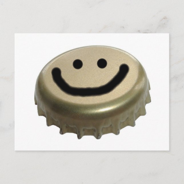 Beer Bottle Cap Face Postcard (Front)