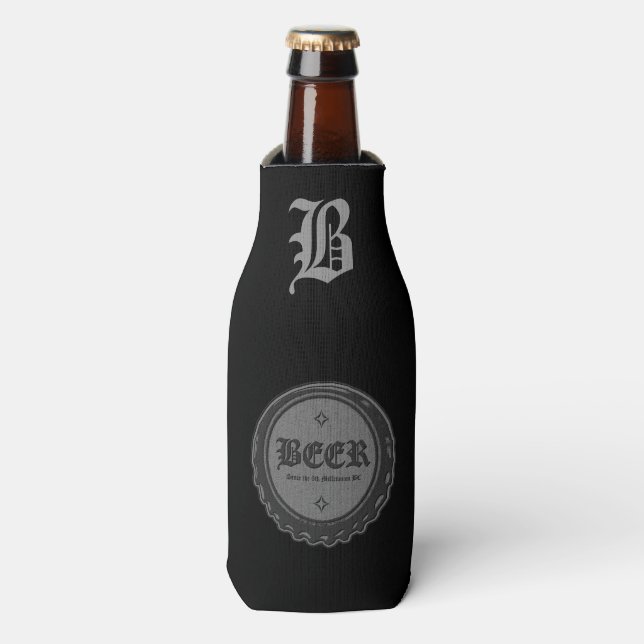 Beer Bottle Cap Grey 2 Cooler (Bottle Front)
