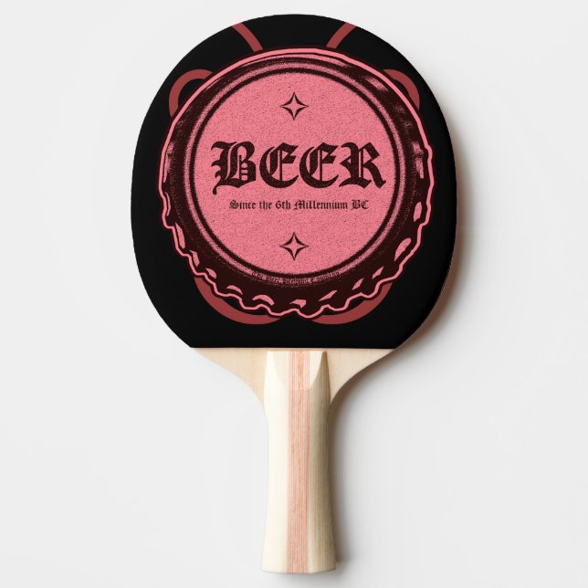 BEER! Bottle Cap  Ping Pong Paddle (Front)