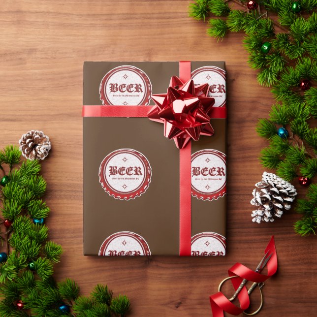 Beer Bottle Cap  Wrapping Paper (Holiday Gift)