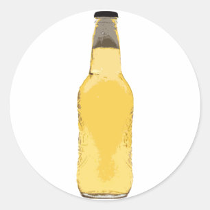 Beer Bottle Classic Round Sticker