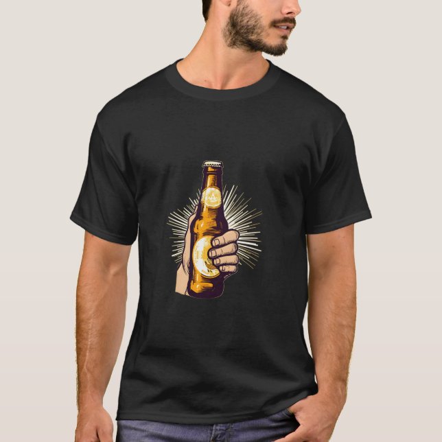 Beer Bottle Craft Ipa Beer Drinking Drinker T-Shirt (Front)
