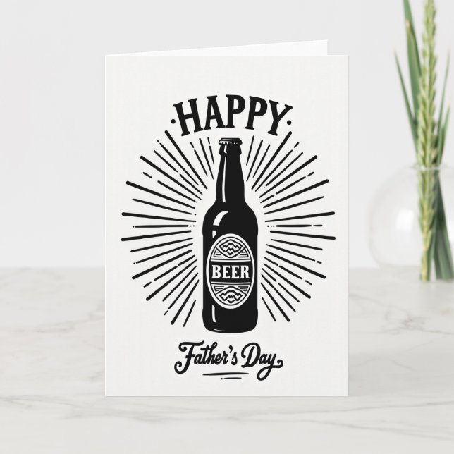 Beer Bottle Fathers Day Card (Front)