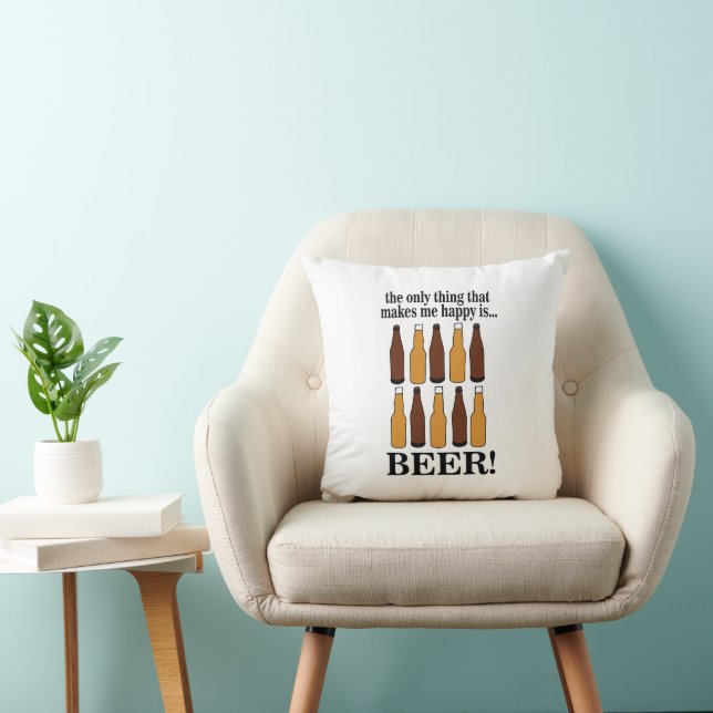 Beer Bottle Funny Beer Throw Pillow (Chair)