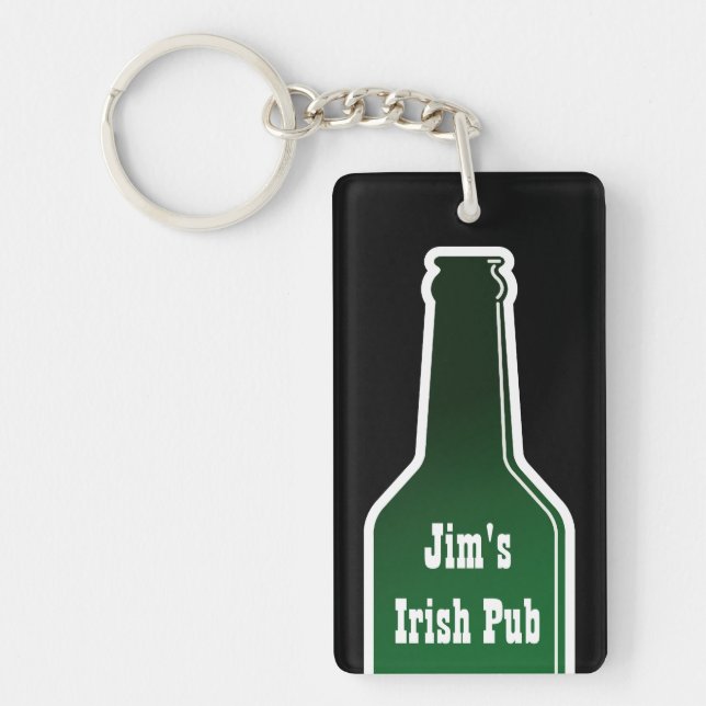 Beer bottle keychain with custom name (Front)