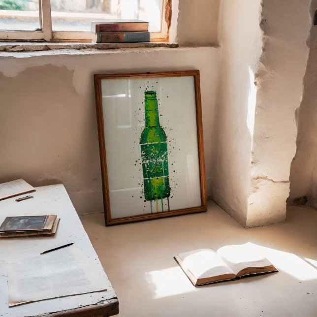Beer Bottle Wall Art Print 'Danish Green' (Creator Uploaded)