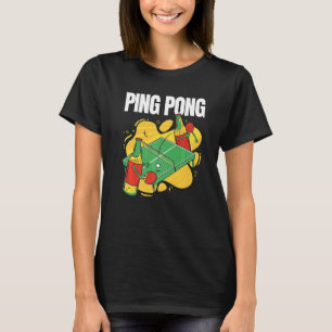 Beer Bottle With Table Tennis Bat Beer Playing Tab T-Shirt