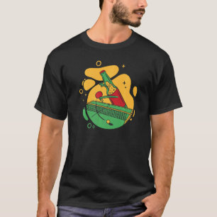 Beer Bottle With Table Tennis Bat Beer Plays Table T-Shirt