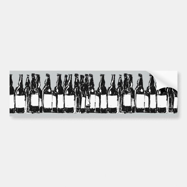 beer bottles bumper sticker (Front)