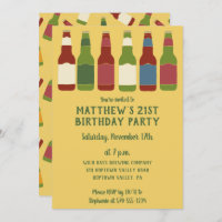 Beer Bottles Graphic Personalized Birthday Party