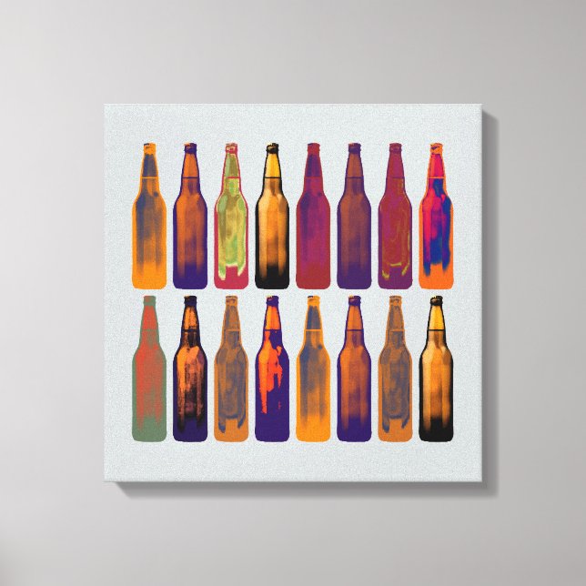 beer bottles in colours canvas print (Front)