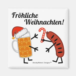Beer & Bratwurst - Fröhliche Weihnachten! Magnet