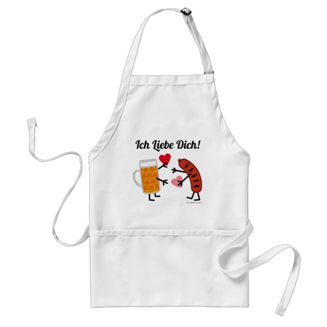 Beer & Bratwurst Ich Liebe Dich! (I Love You) Standard Apron (Front)