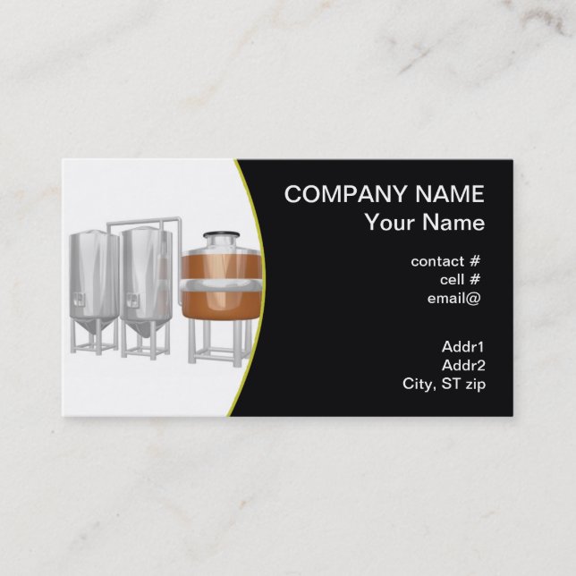 Beer brewery equipment business card (Front)