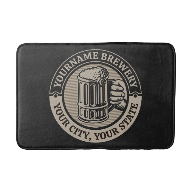 Beer Brewing Personalized NAME Brewery Big Mug Bath Mat (Front)