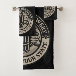 Beer Brewing Personalized NAME Brewery Big Mug Bath Towel Set