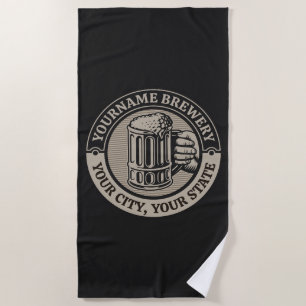 Beer Brewing Personalized NAME Brewery Big Mug Beach Towel
