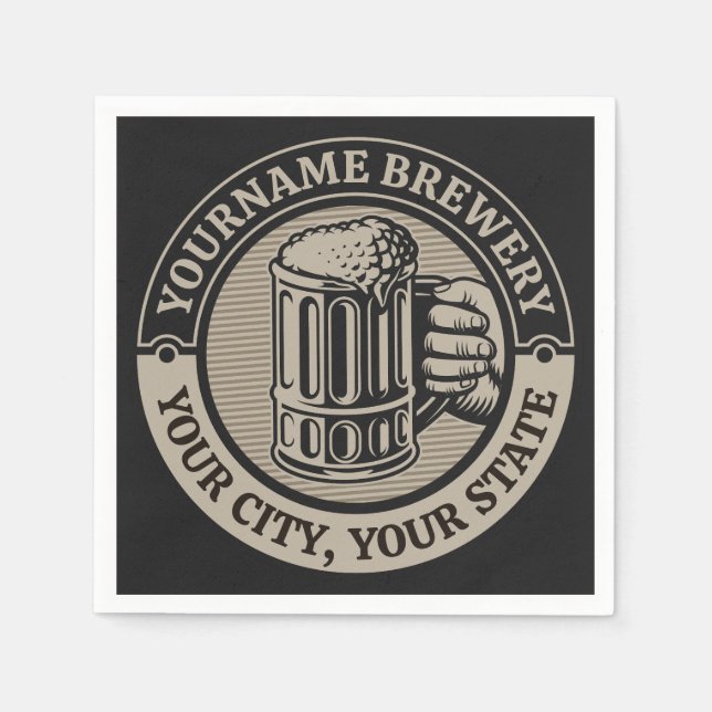 Beer Brewing Personalized NAME Brewery Big Mug Napkin (Front)