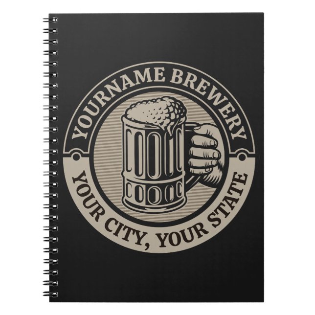 Beer Brewing Personalized NAME Brewery Big Mug Notebook (Front)