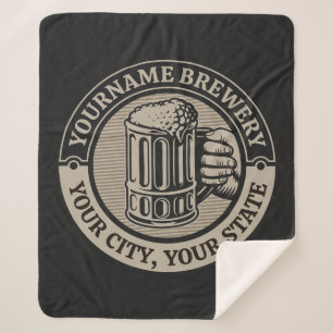 Beer Brewing Personalized NAME Brewery Big Mug  Sherpa Blanket