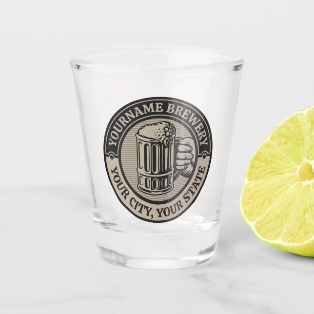 Beer Brewing Personalized NAME Brewery Big Mug  Shot Glass (Front)