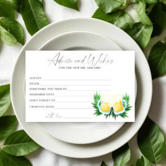 Beer Bridal Shower Advice and Wishes Stationery