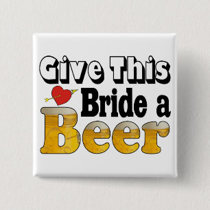 Beer Bride 2 Inch Square Button