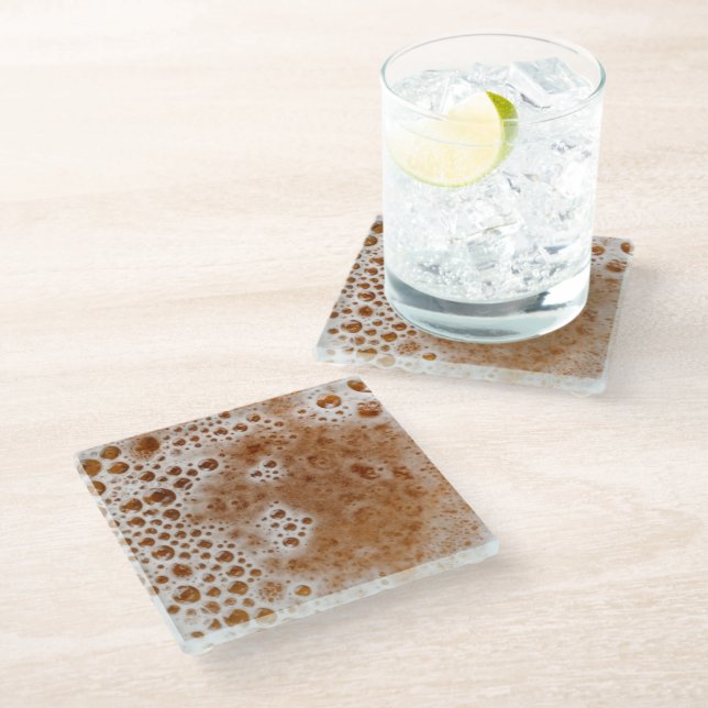BEER BUBBLES GLASS COASTER (Angled)