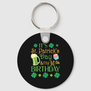 Beer Cake & Shamrocks It's St Patrick Day & Keychain
