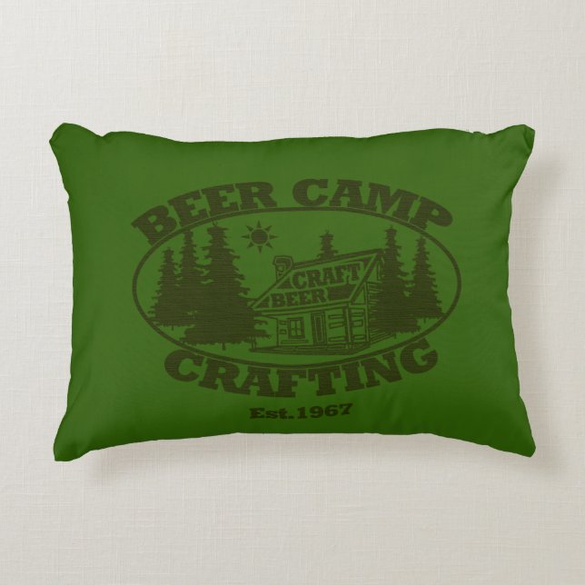 Beer Camp Crafting  Accent Pillow (Front)