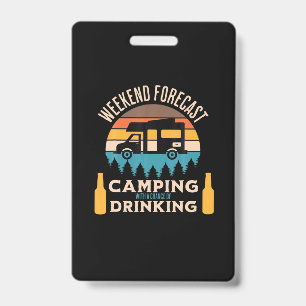 Beer Camping With Beer Birthday Badge