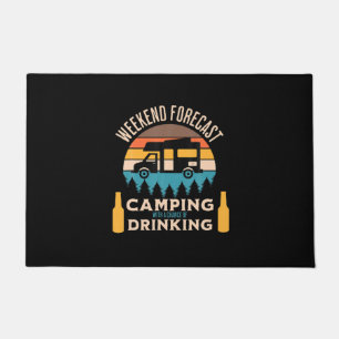 Beer Camping With Beer Birthday Doormat