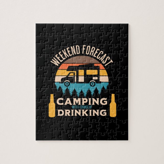 Beer Camping With Beer Birthday Jigsaw Puzzle (Vertical)