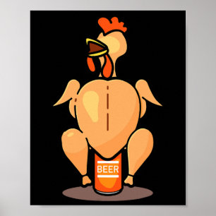 Beer Can Chicken Bbq Cute Ckyard Bbq Grill Gift Poster