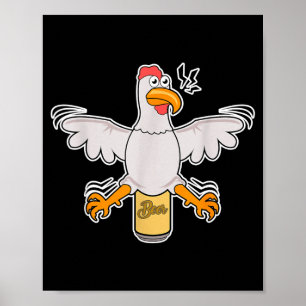 Beer can chicken bbq shirt _ cute backyard bbq poster