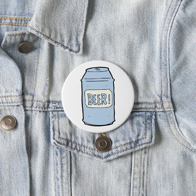 Beer Can Illustration Retro Beer Lover Design  3 Inch Round Button (Creator Uploaded)