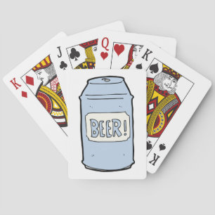 Beer Can Illustration Retro Beer Lover Design  Playing Cards