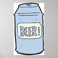 Beer Can Illustration Retro Beer Lover Design